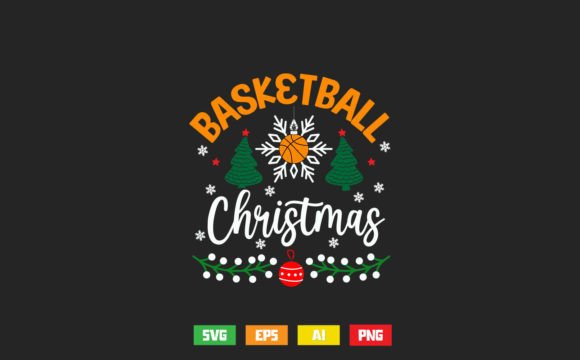 Basketball Christmas SVG T-Shirt Design
