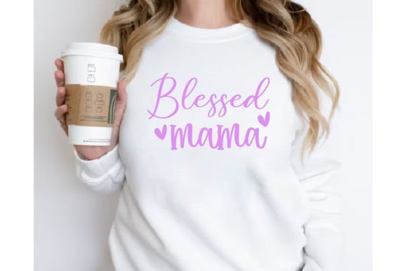 Blessed Mama T-shirt Design Graphics and Crafts