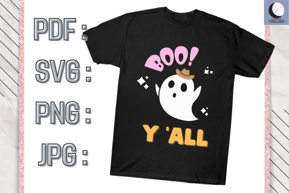 BOO Y ALL T-SHIRT,SVG: Graphics for Crafts