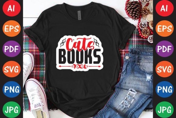 Cats Books: Graphics & T-Shirt Designs