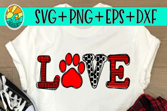 LOVE - Paw Cat Dog SVG DXF EPS PNG