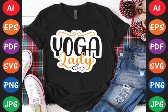 Yoga Lady Graphics & T-Shirt Designs